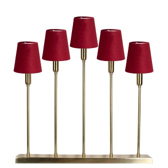 Lampa świąteczna Soft złota duża czerwone abażury